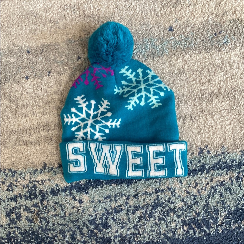 Sweet Blue Snowflake Kids Beanie